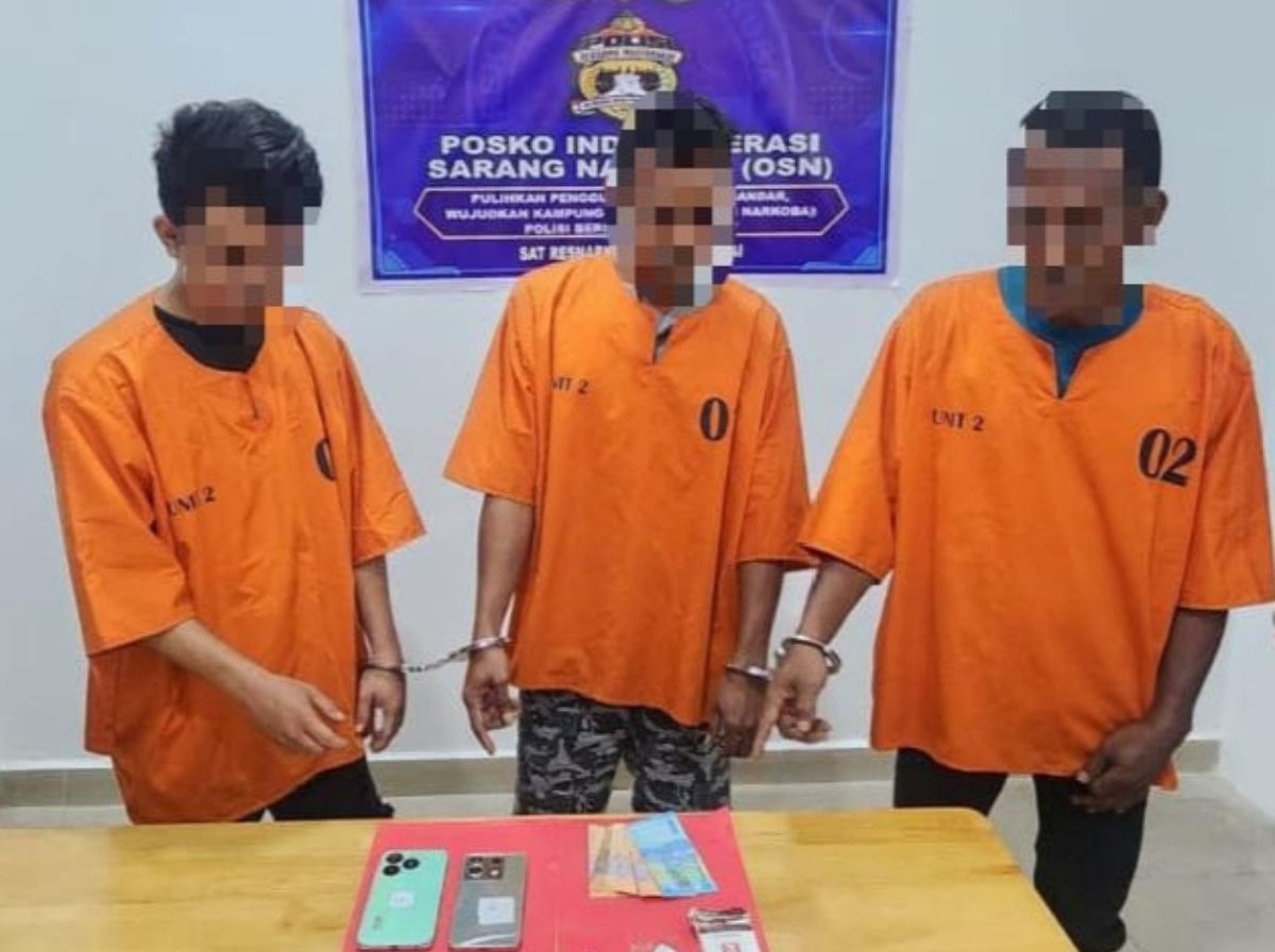 Polsek Sungai Sembilan Gelar Razia Sarang Narkoba, Tiga Orang Diamankan Bersama Barang Bukti